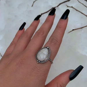 White Howlite Ring - Size 12 1/4 - Sterling Silver