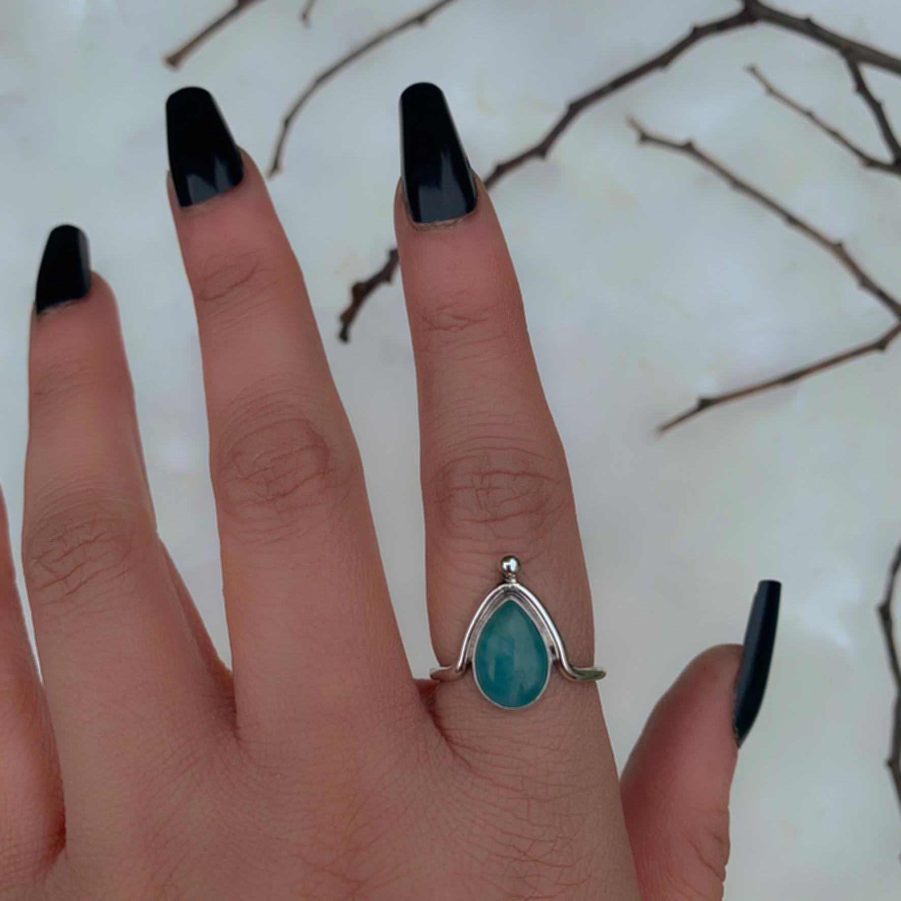 Smithsonite Ring - Size 7 1/2 to 7 3/4 - Sterling Silver
