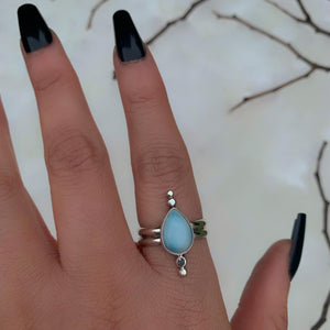 Larimar Ring - Size 9 to 9/4 - Sterling Silver
