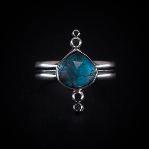Rose Cut Quartz & Monarch Opal Ring - Size 10 1/4 - Sterling Silver