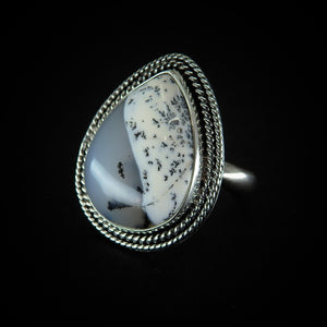 Dendritic Opal Ring - Size 7 1/2 - Sterling Silver