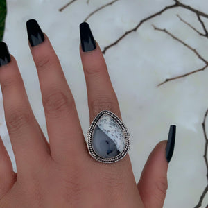Dendritic Opal Ring - Size 7 1/2 - Sterling Silver