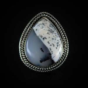 Dendritic Opal Ring - Size 7 1/2 - Sterling Silver