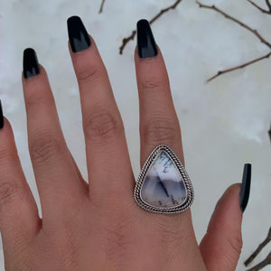 Dendritic Opal Ring - Size 9 - Sterling Silver