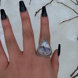 Dendritic Opal Ring - Size 9 - Sterling Silver