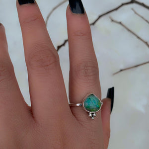 Rose Cut Quartz & Monarch Opal Ring - Size 9 3/4 - Sterling Silver