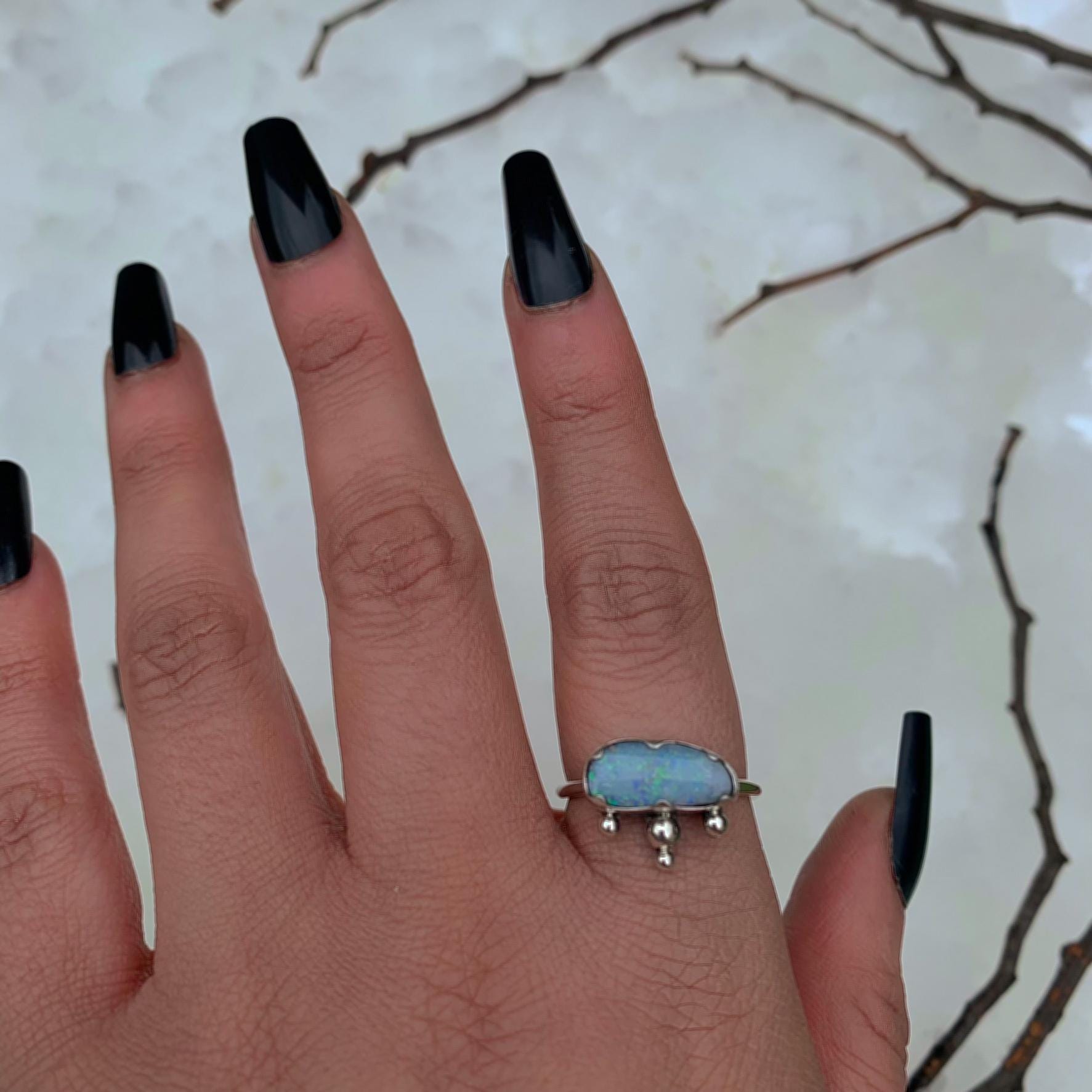 Australian Opal Ring - Size 9 - Sterling Silver