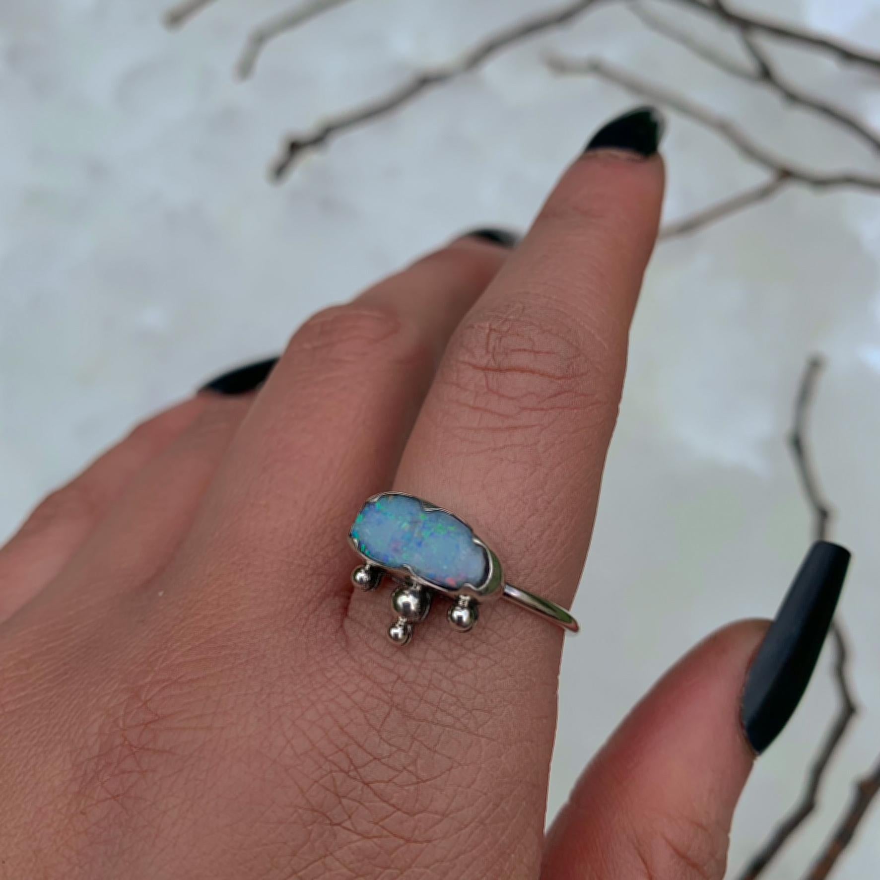 Australian Opal Ring - Size 9 - Sterling Silver