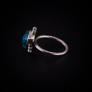 Rose Cut Clear Quartz & Aurora Opal Ring - Size 5 1/2 - Sterling Silver