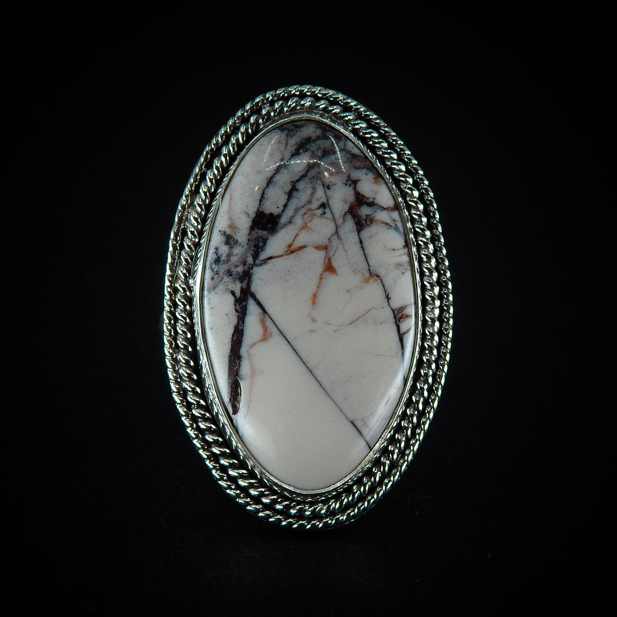 Porcelain Jasper Ring - Size 10 1/4 - Sterling Silver