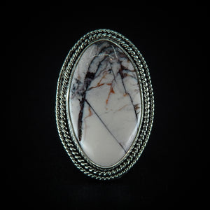 Porcelain Jasper Ring - Size 10 1/4 - Sterling Silver