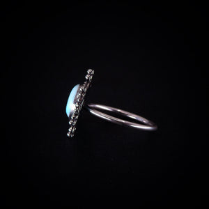 Larimar Snowflake Ring - Size 8 1/2 - Sterling Silver