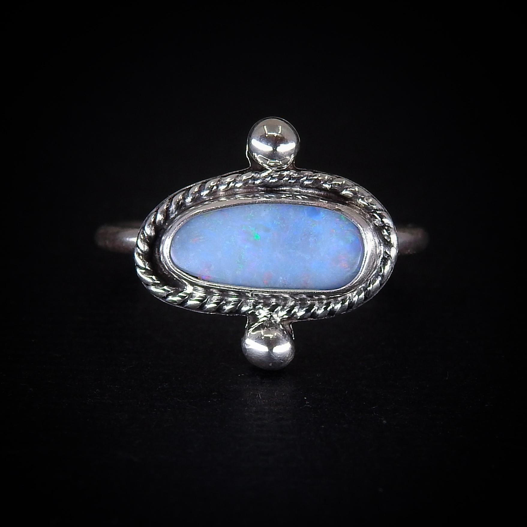 Australian Opal Ring - Size 5 - Sterling Silver