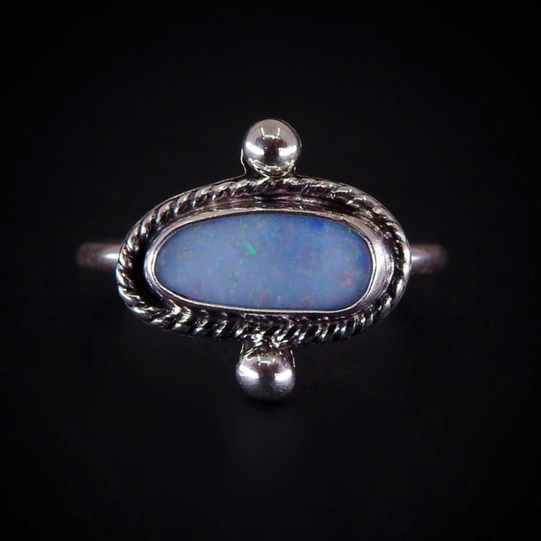 Australian Opal Ring - Size 5 - Sterling Silver