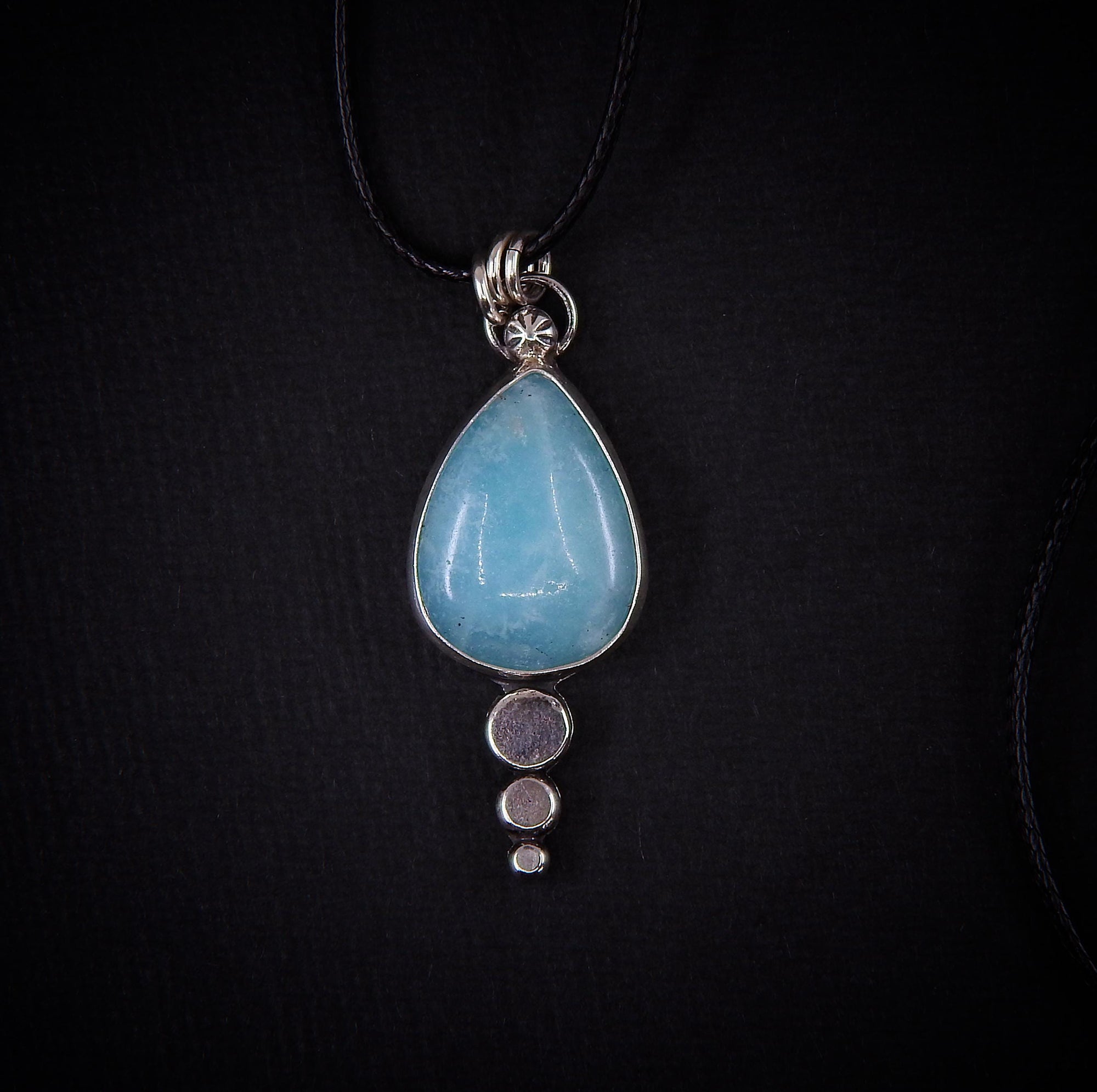 Smithsonite Pendant - Sterling Silver - Winter Snow Necklace