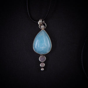 Smithsonite Pendant - Sterling Silver - Winter Snow Necklace