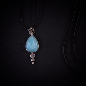 Smithsonite Pendant - Sterling Silver - Winter Snow Necklace