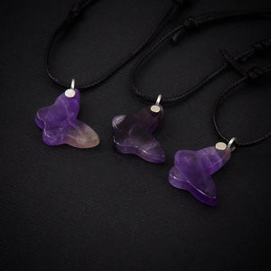 Amethyst Butterfly Pendant - Sterling Silver - Made to Order