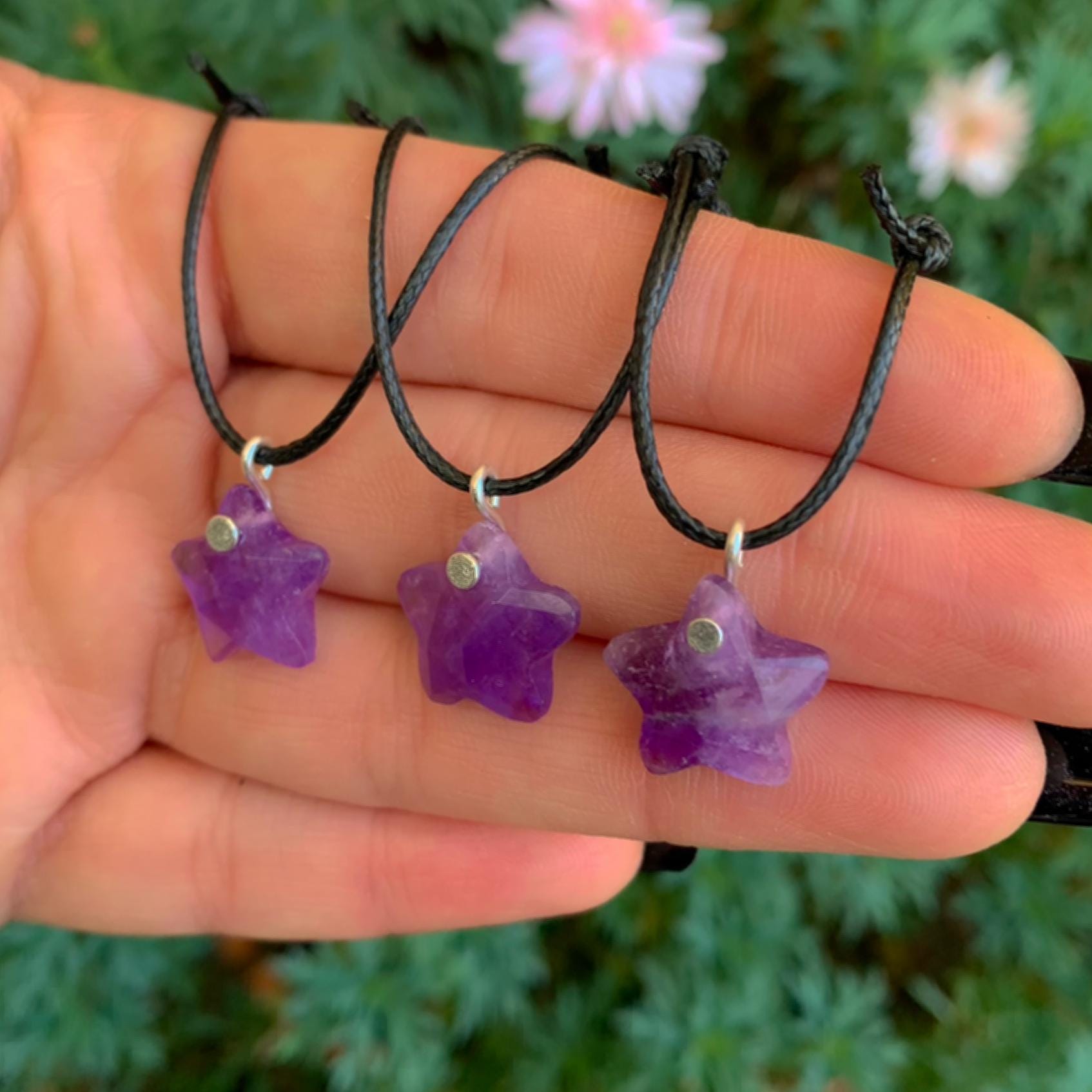 Amethyst Star Pendant - Sterling Silver - Made to Order