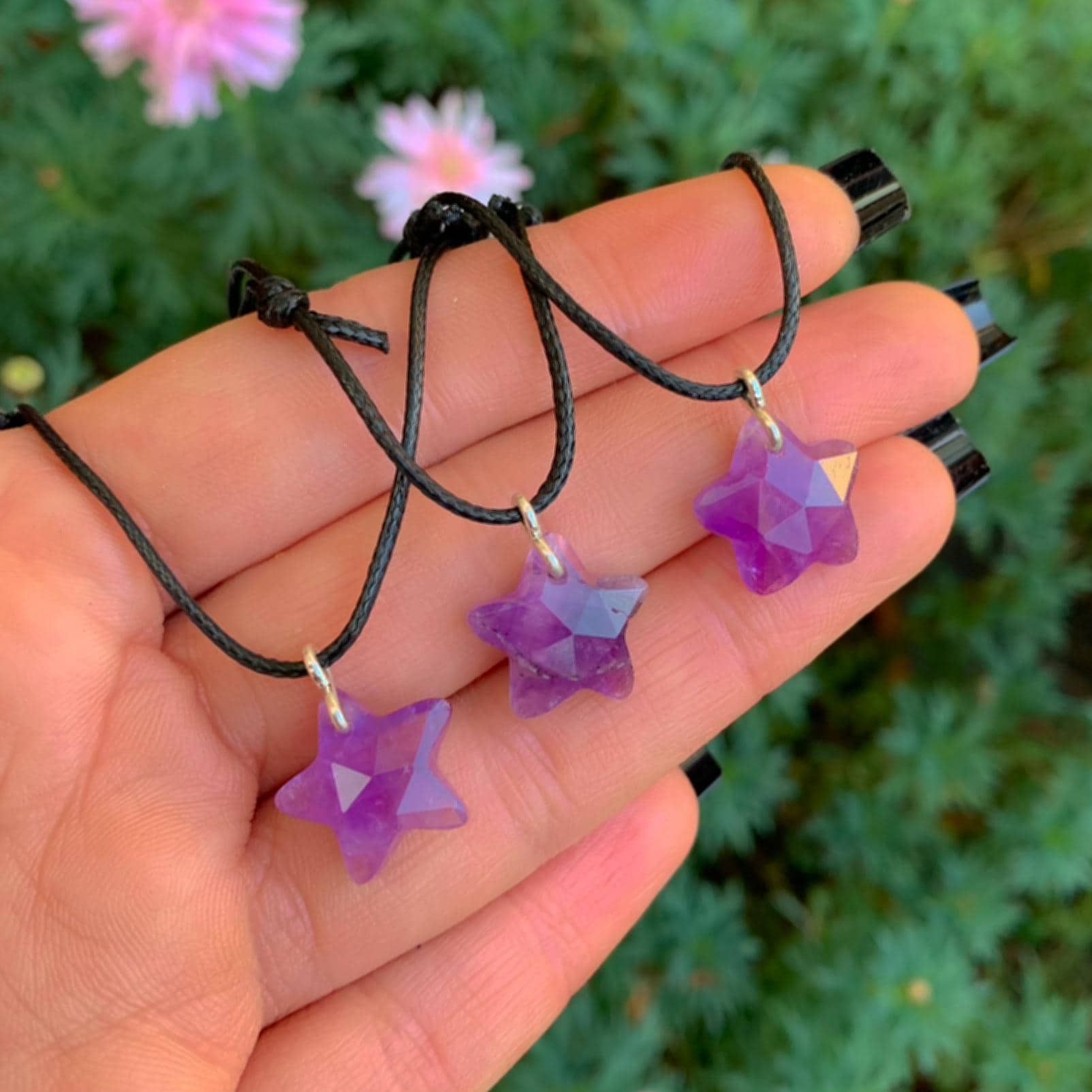 Amethyst Star Pendant - Sterling Silver - Made to Order
