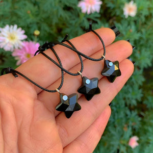 Black Onyx Star Pendant - Sterling Silver - Made to Order