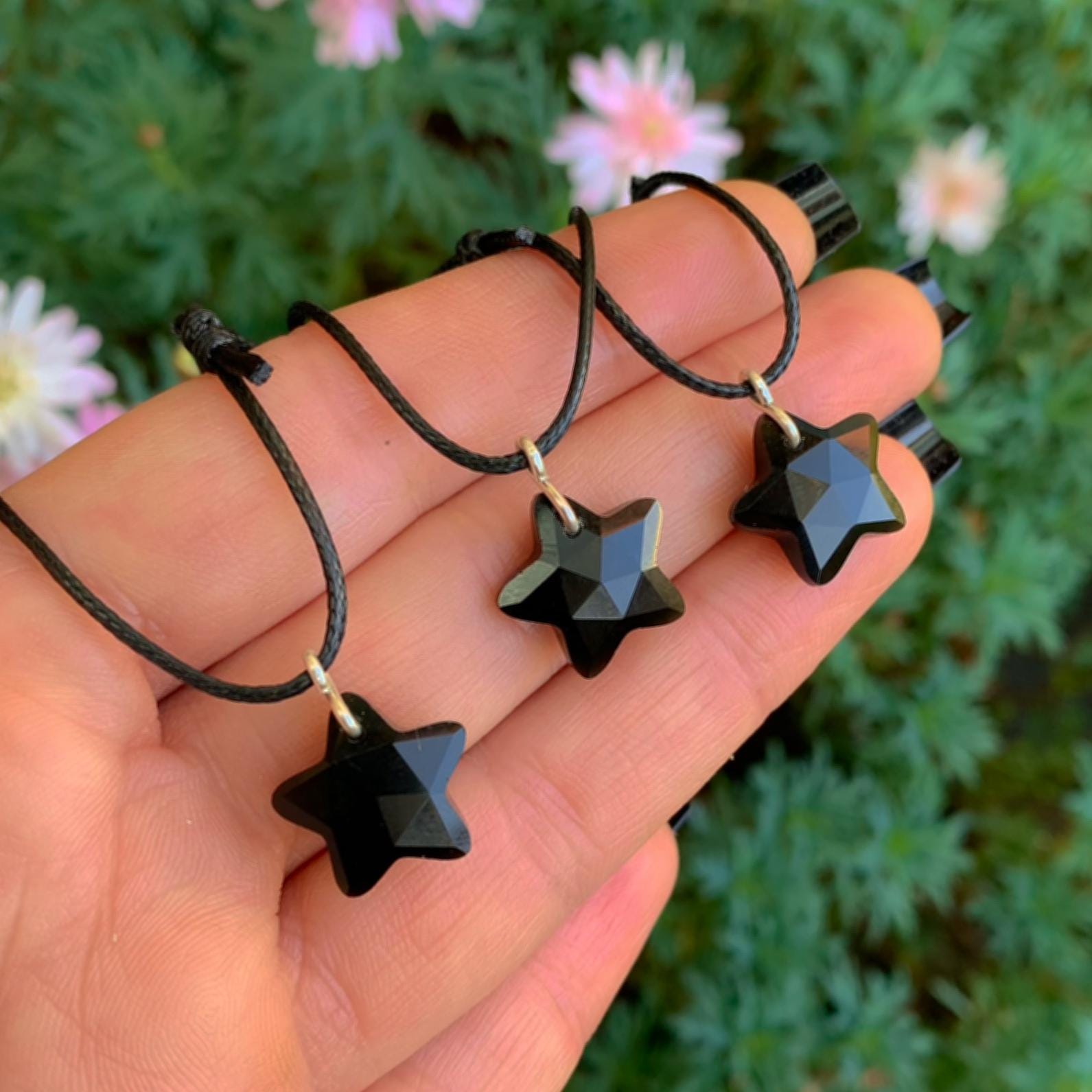 Black Onyx Star Pendant - Sterling Silver - Made to Order
