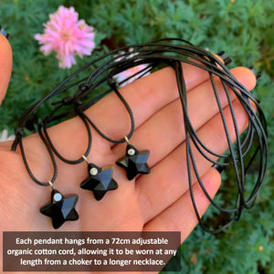 Black Onyx Star Pendant - Sterling Silver - Made to Order