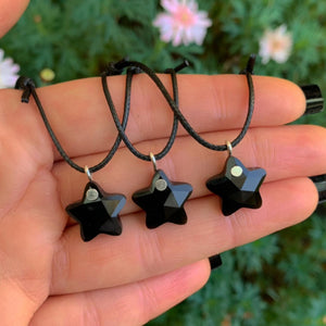 Black Onyx Star Pendant - Sterling Silver - Made to Order