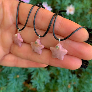Rhodonite Star Pendant - Sterling Silver - Made to Order