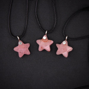 Rhodonite Star Pendant - Sterling Silver - Made to Order