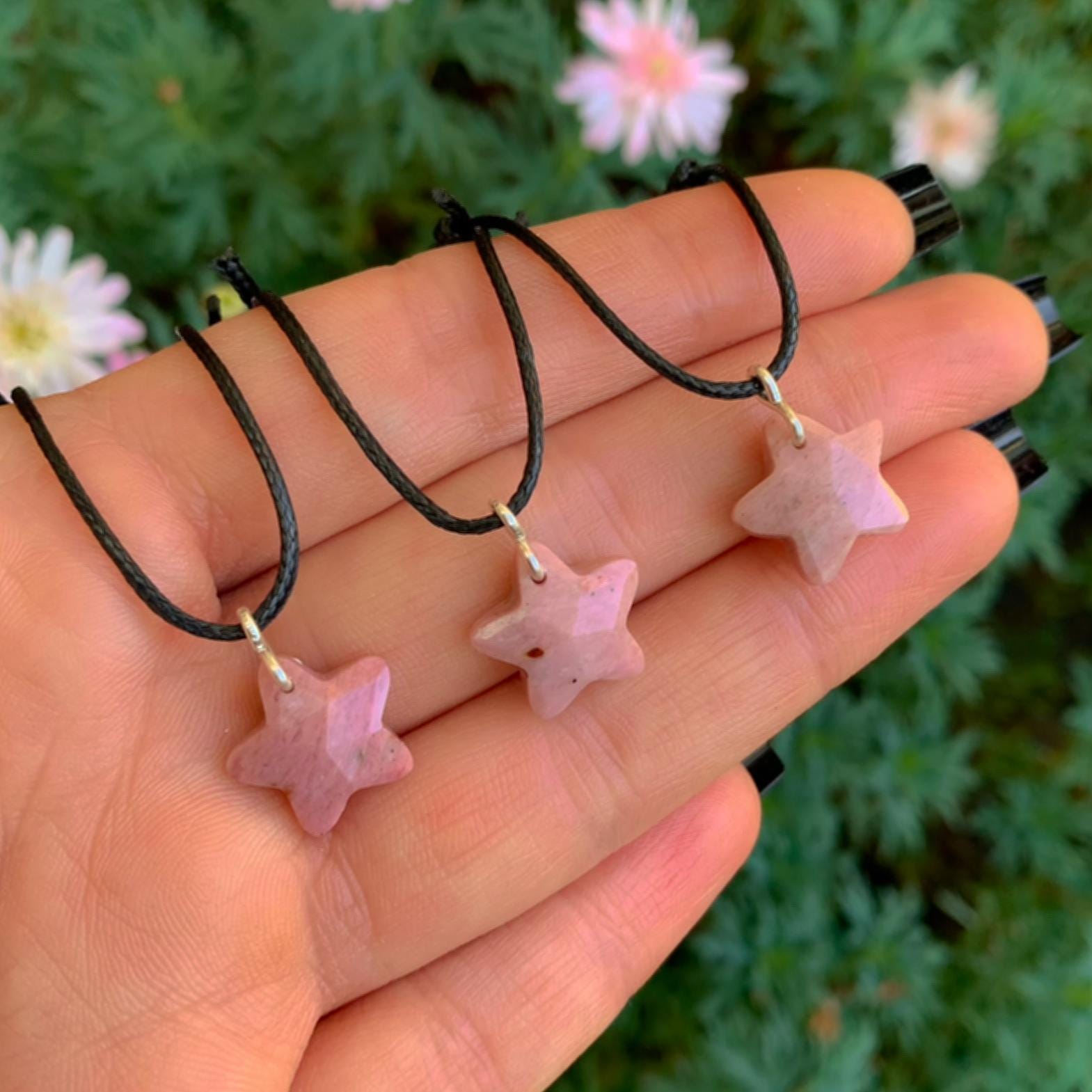 Rhodonite Star Pendant - Sterling Silver - Made to Order