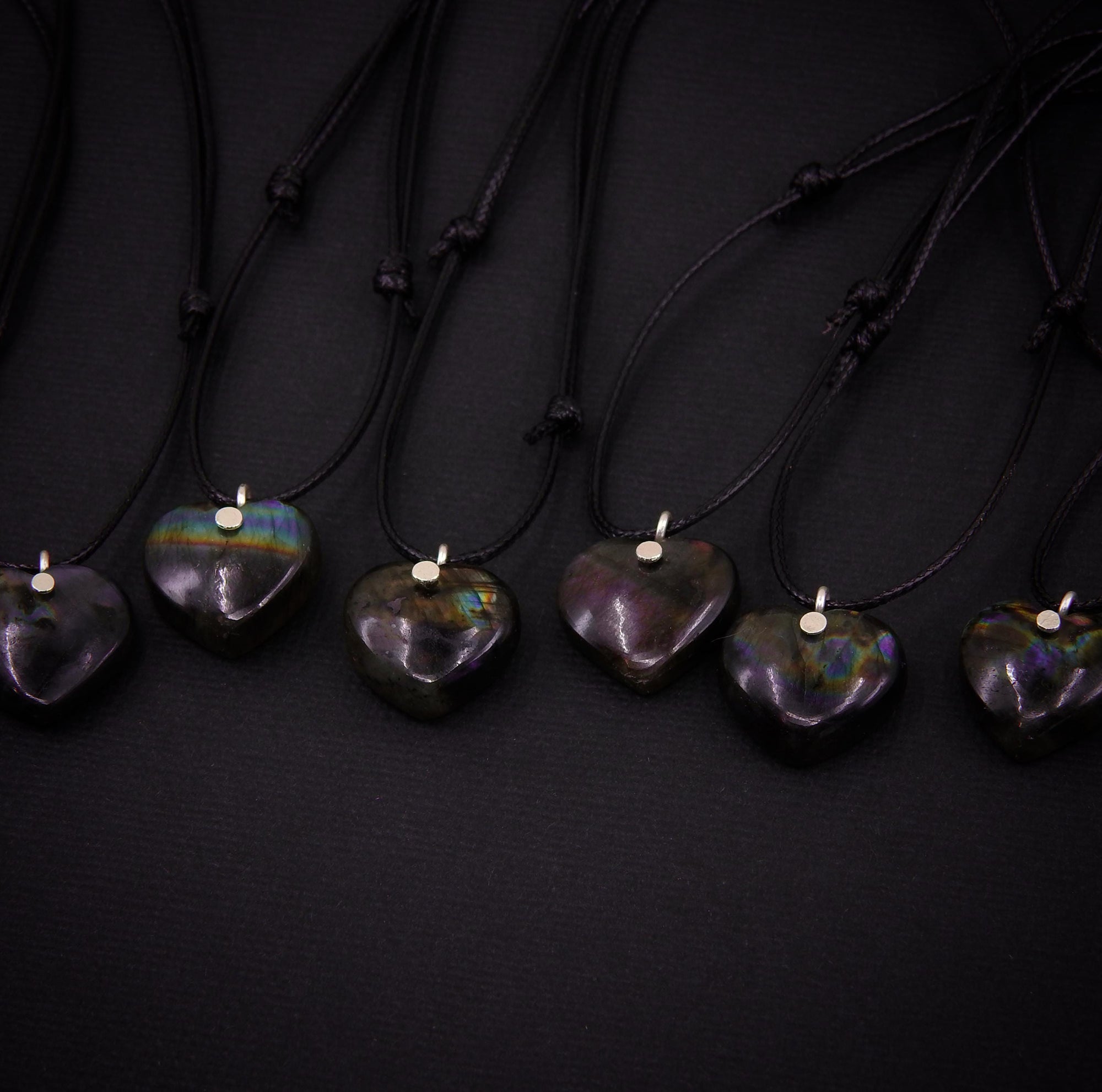Labradorite Heart Pendant - Sterling Silver - Made to Order