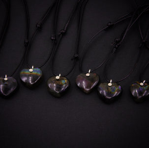 Labradorite Heart Pendant - Sterling Silver - Made to Order