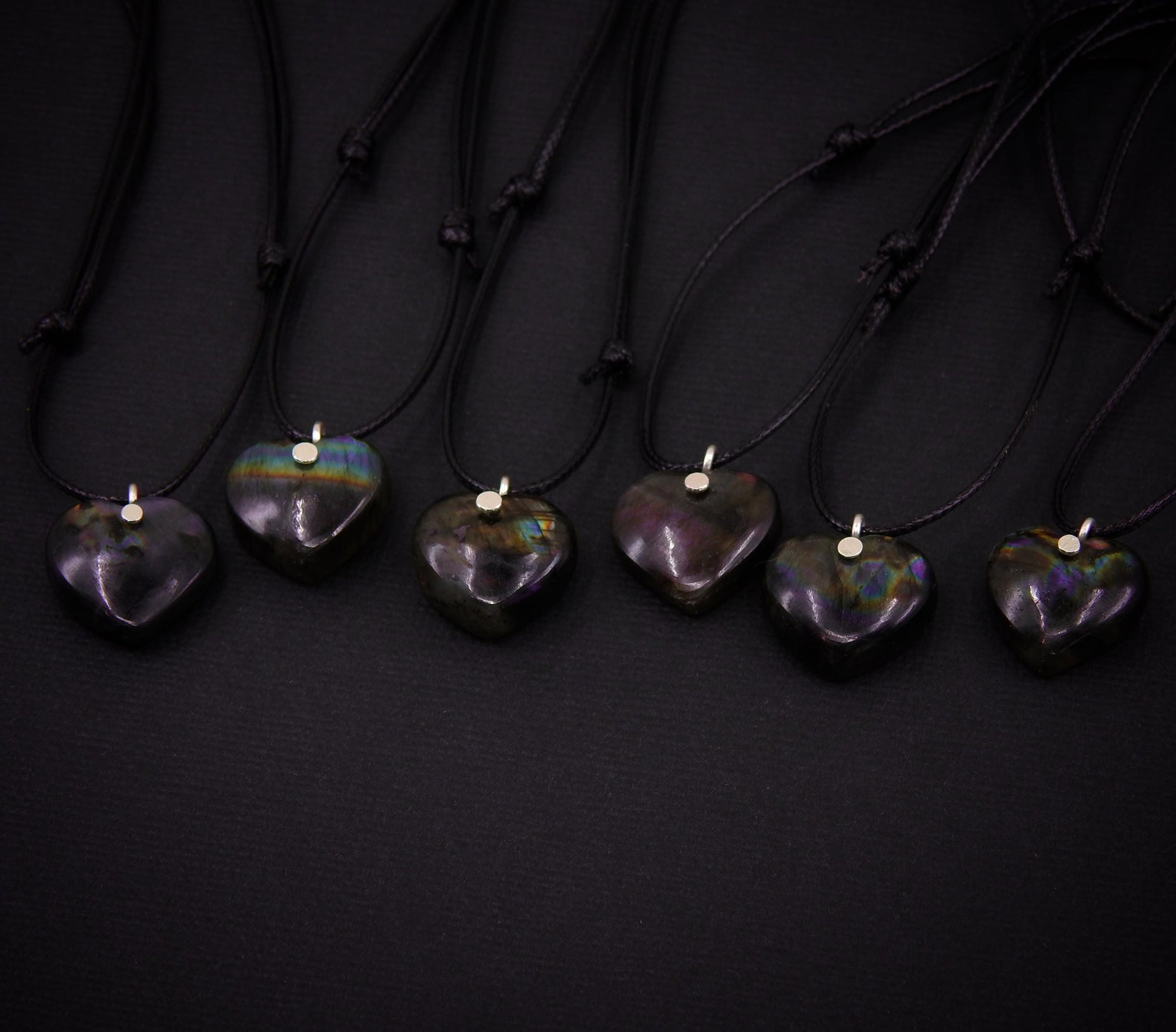 Labradorite Heart Pendant - Sterling Silver - Made to Order