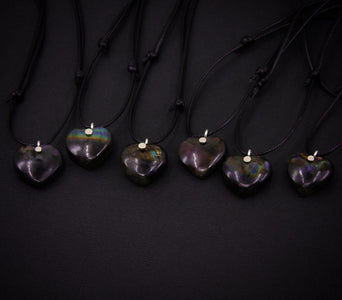 Labradorite Heart Pendant - Sterling Silver - Made to Order