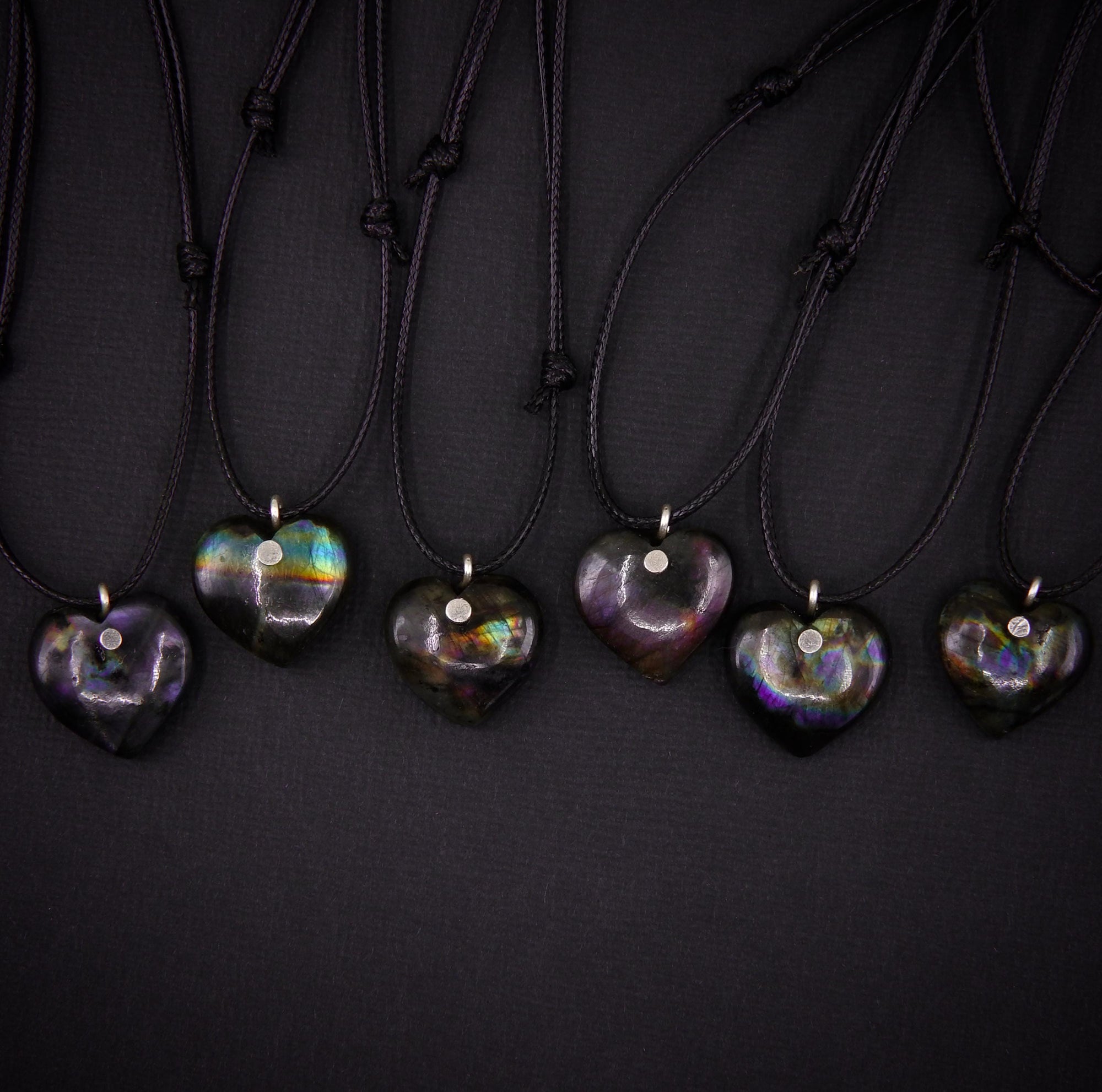 Labradorite Heart Pendant - Sterling Silver - Made to Order
