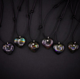 Labradorite Heart Pendant - Sterling Silver - Made to Order