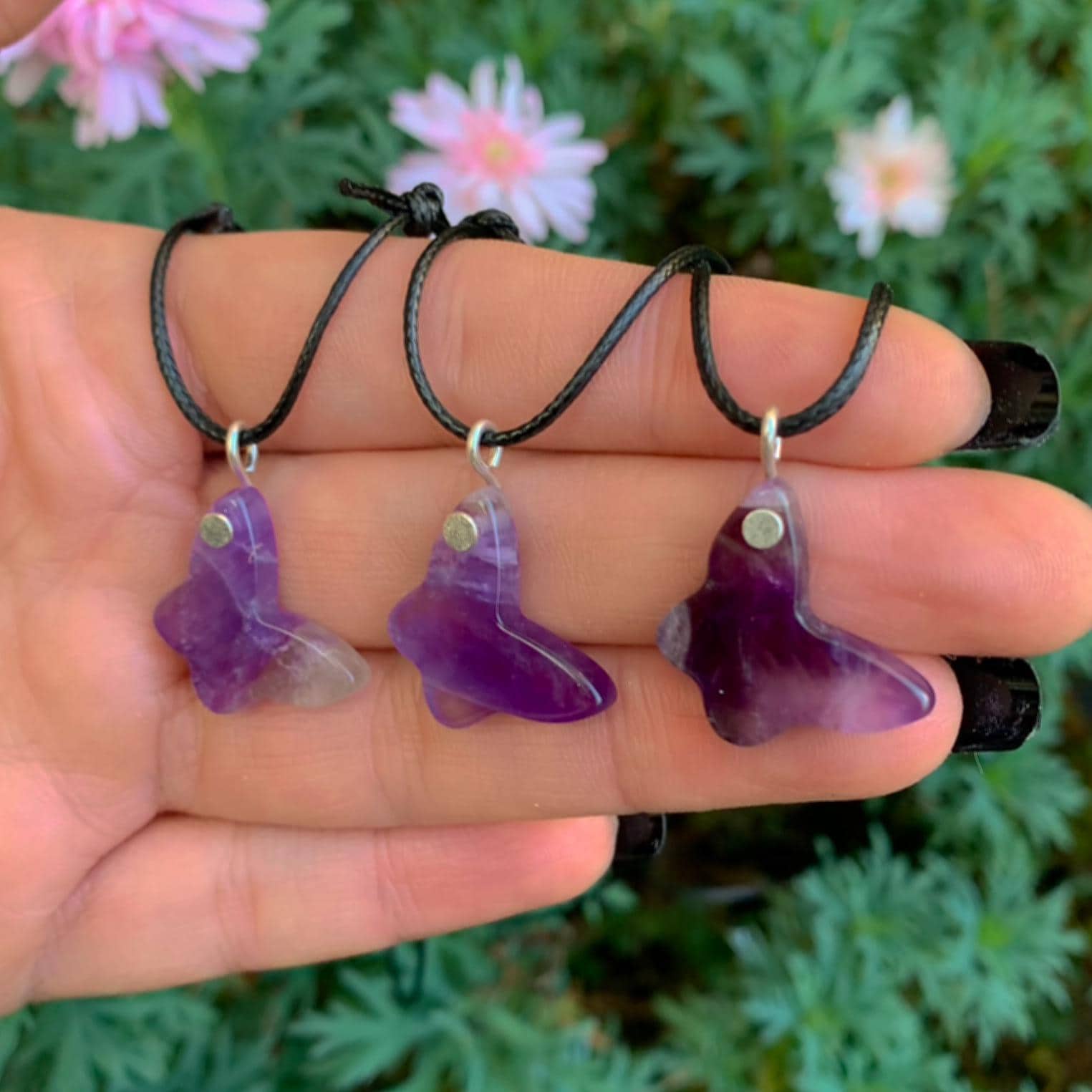 Amethyst Butterfly Pendant - Sterling Silver - Made to Order
