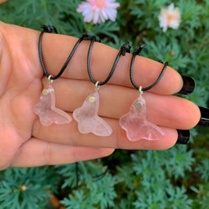 Rose Quartz Butterfly Pendant - Sterling Silver - Made to Order
