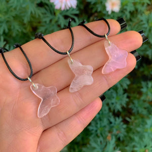 Rose Quartz Butterfly Pendant - Sterling Silver - Made to Order