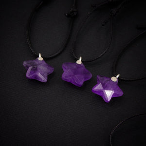Amethyst Star Pendant - Sterling Silver - Made to Order