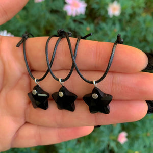 Black Onyx Star Pendant - Sterling Silver - Made to Order