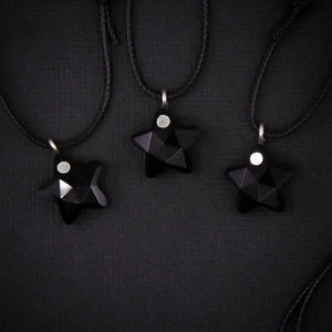 Black Onyx Star Pendant - Sterling Silver - Made to Order