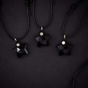 Black Onyx Star Pendant - Sterling Silver - Made to Order