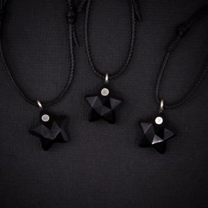 Black Onyx Star Pendant - Sterling Silver - Made to Order