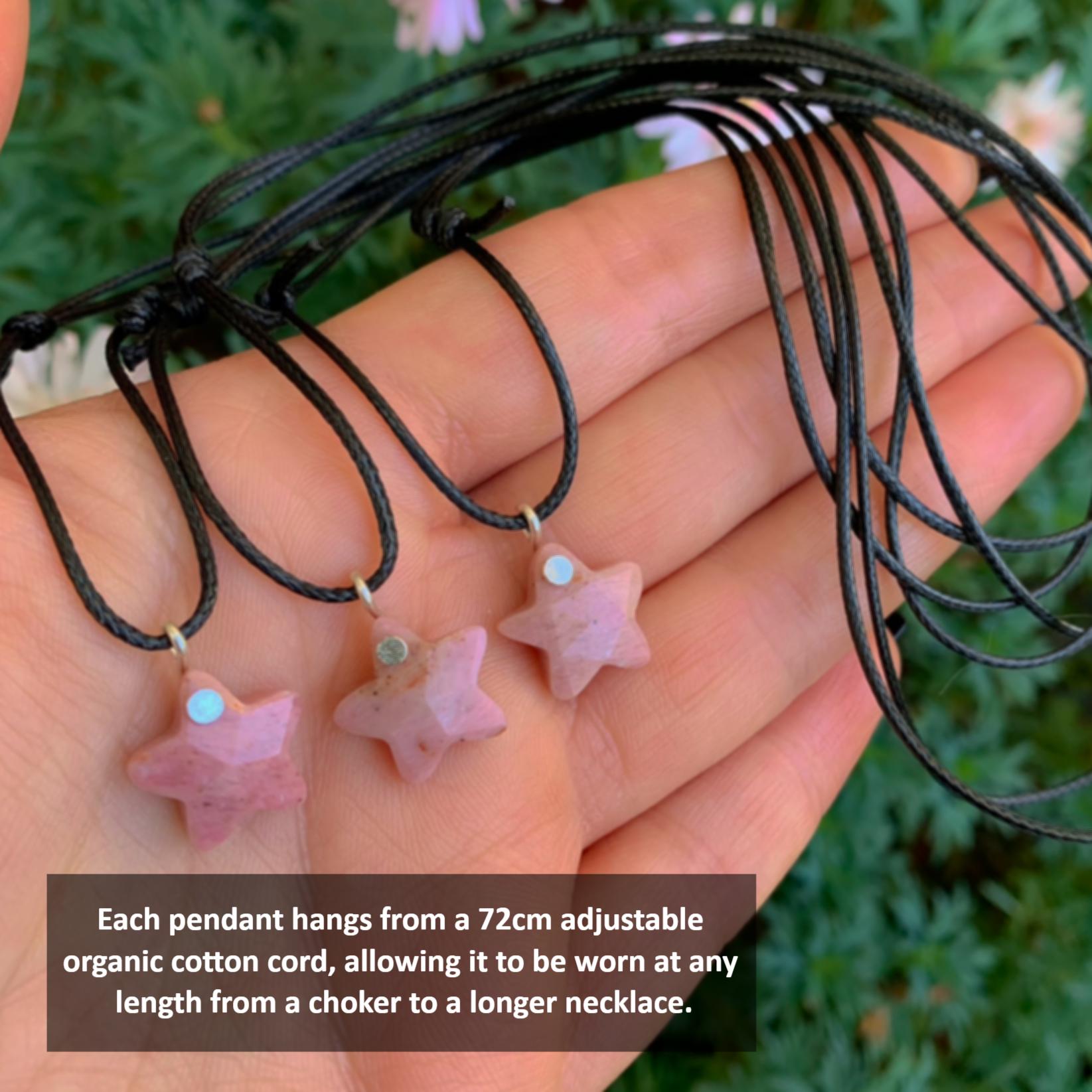 Rhodonite Star Pendant - Sterling Silver - Made to Order