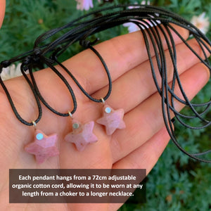 Rhodonite Star Pendant - Sterling Silver - Made to Order