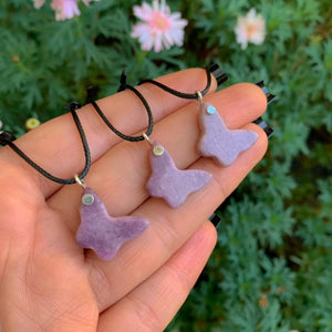 Lepidolite Butterfly Pendant - Sterling Silver - Made to Order