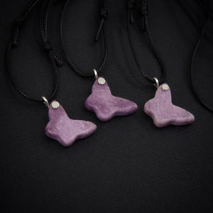 Lepidolite Butterfly Pendant - Sterling Silver - Made to Order