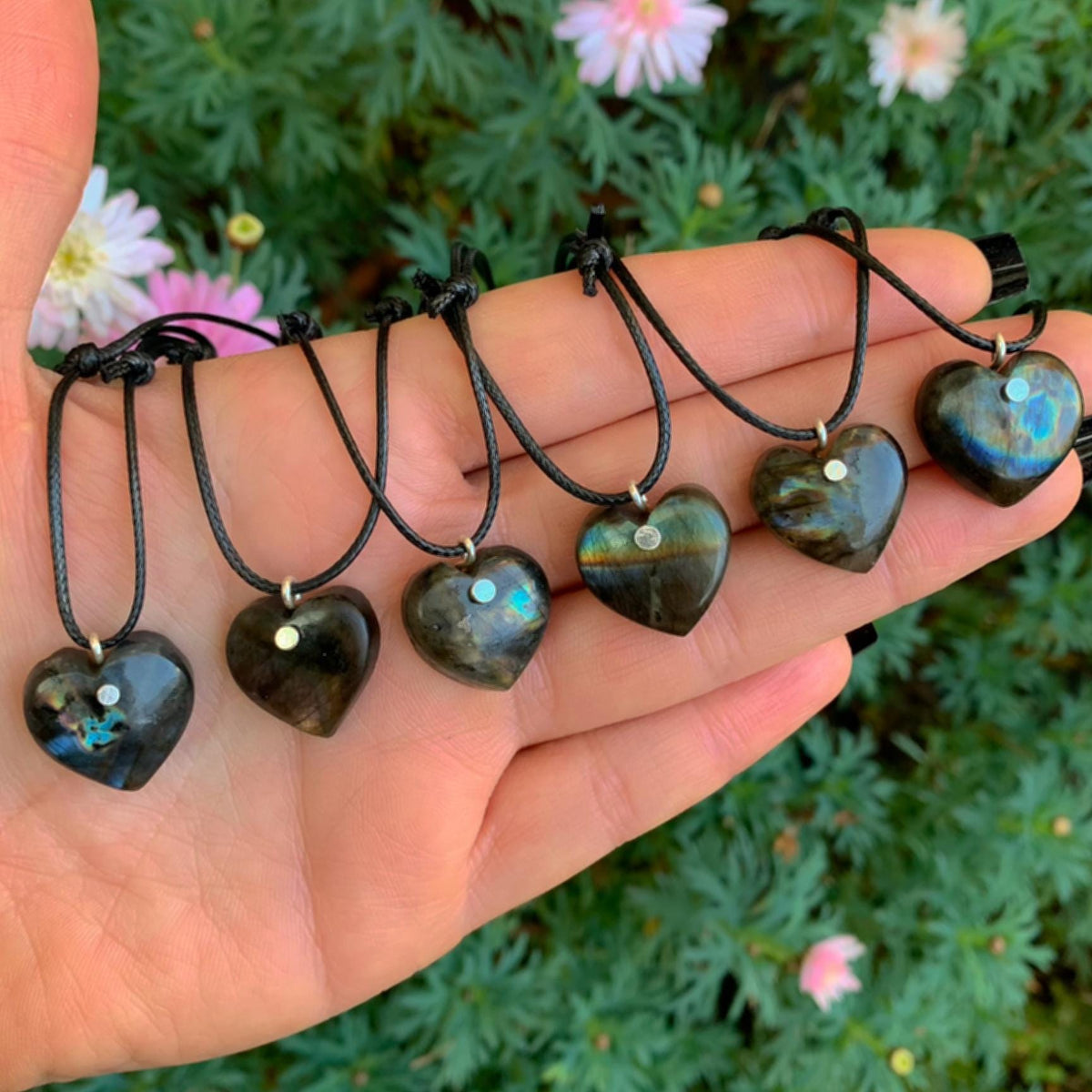 Labradorite Heart Pendant - Sterling Silver - Made to Order
